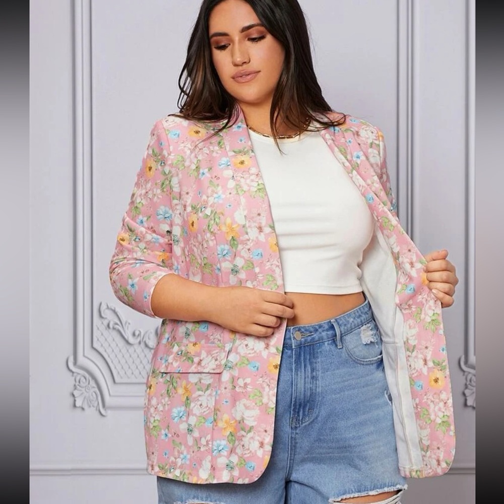 NWOT SHEIN floral blazer. Size 4X